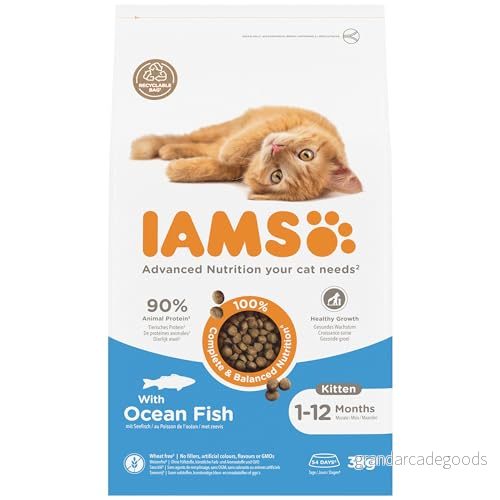IAMS Junior kattmat torr med fisk torrfoder för kattungar i åldern 112 månader, 3 kg 8710255188430