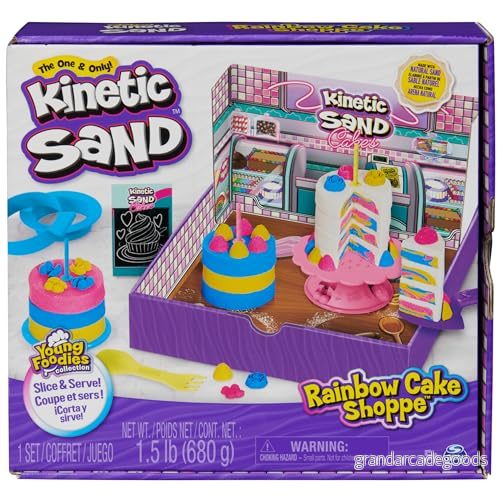 Kinetic sand Magisk Rainbow Cake SHOPPE, 680 g gul, rosa, blå och vit vaniljdoft, pysselsats för barn, sensoriska leksaker, 6068029, leksaker barn 5 år + 778988495575