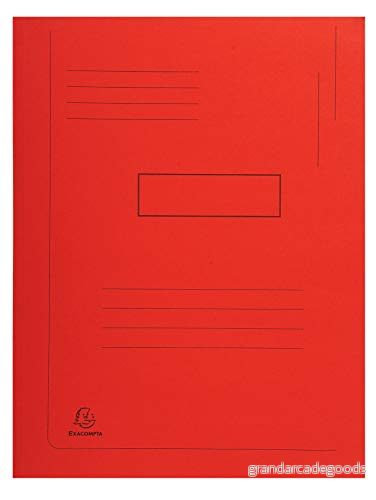Exacompta 445003E dokumentmapp (återvunnen kartong, etikettfält, 2 flikar 290 g Foldyne Forever, DIN A4) 1 st röd 3130632445003