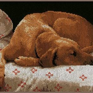 Lanarte korsstygnsset sovande hund, korsstygspaket med mönstermönster, bomull, flerfärgad, 35 x 26 0,3 cm 5413480697908 Lanarte korsstygnsset sovande hund, korsstygspaket med mönstermönster, bomull, flerfärgad, 35 x 26 0,3 cm 5413480697908