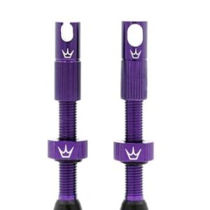 Peaty’s X Chris King MK2 slanglösa ventiler Presta integrerade ekernyckel och ventilkärnborttagningskåpor, mountainbike, väg gruscykeldäck, infogningskompatibel, 7075 aluminium 42 mm, violett 5060541582439