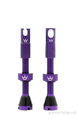 Peaty's X Chris King MK2 slanglösa ventiler Presta integrerade ekernyckel och ventilkärnborttagningskåpor, mountainbike, väg gruscykeldäck, infogningskompatibel, 7075 aluminium 42 mm, violett 5060541582439