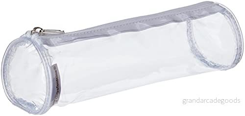 Clairefontaine Ref 8485C Runt pennfodral 6 x 22 cm i storlek lämplig för förvaring och transport av pennor, pennor tillbehör transparent klar 3329680084856