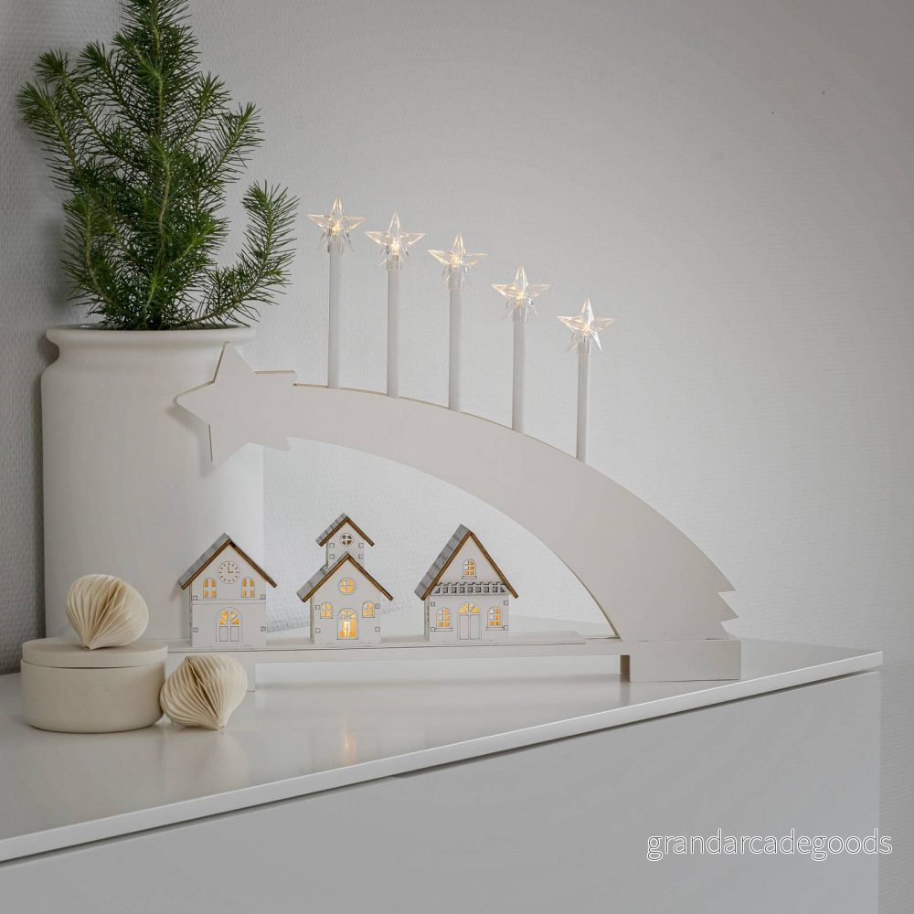 Konstsmide Christmas LED adventsstake Komet av trä 7318303284212