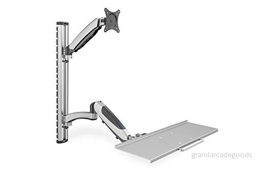 DIGITUS Skärmfäste och tangentbordsfack Väggfäste 1 skärm Upp till 2x 6 kg VESA 75x75, 100x100 Silver 4016032383161