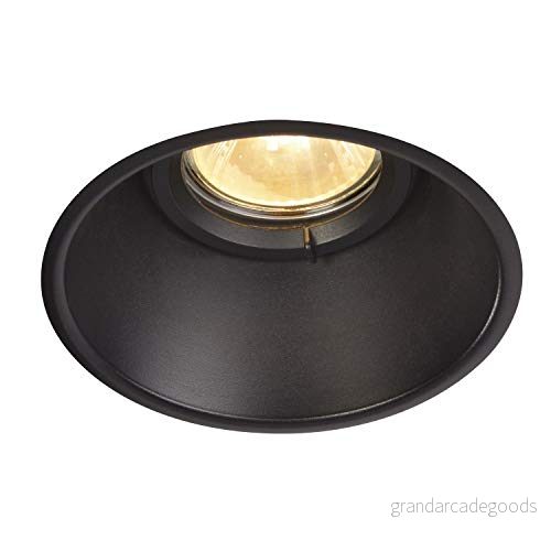SLV Horn O, strålkastare, spotlight, tak, infälld LED, inomhusbelysning/GU10 IP20/IP44 25W svart, stål, 25 W 4024163150163