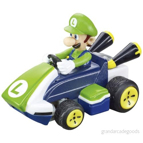 Carrera RC Mario Kart Mini Luigi, för barn och vuxna, pojkar flickor, unik originallicens, omedelbar körning kul med redo att springa, autentisk upplevelse, grön 9003150123590