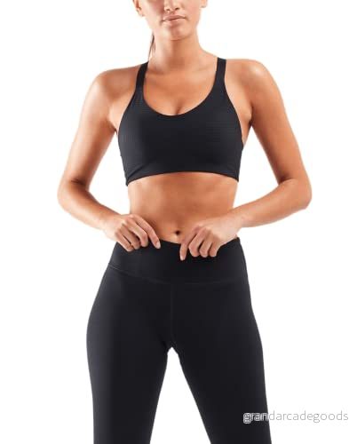 2XU Perform perforerad medelpåverkan BH för kvinnor Svart/Svart M 9336340943921