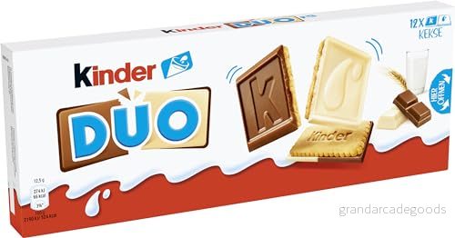 Ferrero DUO barn kex med chokladplattor av helmjölk och vit choklad 150 g 12 kakor vardera 8000500385807