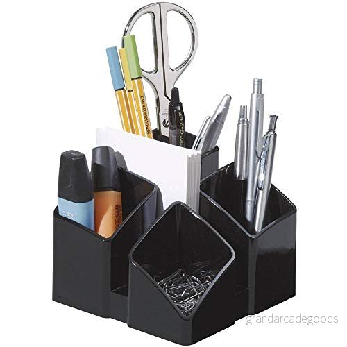 HAN 17450 13, SCALA Desk Tidy. Exklusiv design möter funktion: elegant, glansig och utbyggbar. Med 4 fack korthållare svart 4012473017405