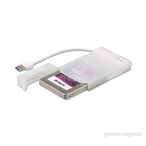 i tec MySafe USB 3.0 extern hårddiskfodral 9,5 mm/2,5 tum för SATA I/II/III HDD SSD vit 8595611701160