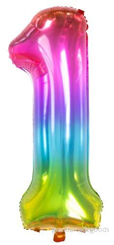Folat Folieballong Yummy Gummy Rainbow nummer 1 81 cm 8714572632416