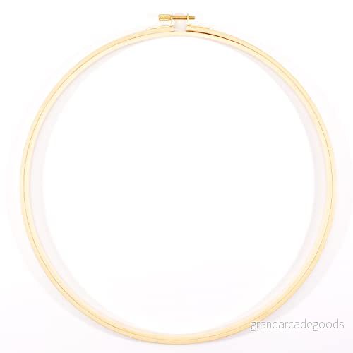 Vaessen Creative Bambu hantverksbroderi drömfångare korsstygn ram Macrame vägghängande ring virkad bohemisk dekoration naturlig Ø 30 cm 8716052231393