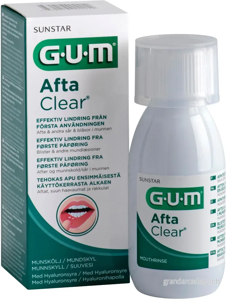 Gum AftaClear Munskölj Mot Sår och Blåsor i Munnen 120 ml 7630019902212