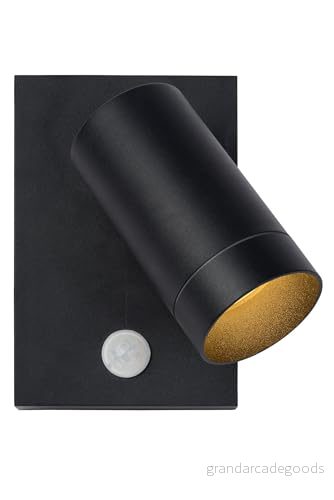 Lucide Utomhus väggspotlight Taylor Sensor, 1 ljus svart 5411212092694