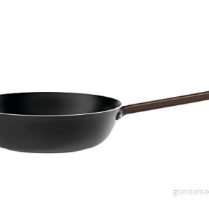Alessi edo PU114/28 B stekpanna med långt handtag, aluminium, non stick beläggning, handtag av rostfritt stål PVD brun 8003299430451
