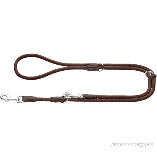 HUNTER Freestyle justerbart koppel för hundar, robust, väderbeständig, 0,8/200 cm, brun 4016739436696
