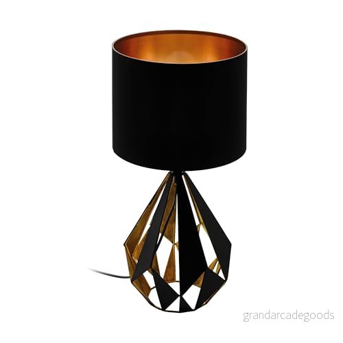 EGLO Bordslampa Carlton, svart/koppar 9002759430771