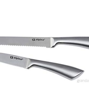 alpina. Kockknivset i 2 delar professionell knivsats multifunktionell kockkniv utrustad för kök universalkniv av rostfritt stål brödkniv 20 och 24 cm silver, 8711252870076 8711252870076 alpina. Kockknivset i 2 delar professionell knivsats multifunktionell kockkniv utrustad för kök universalkniv av rostfritt stål brödkniv 20 och 24 cm silver, 8711252870076 8711252870076
