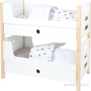 Small Foot Liten knapp 11811 stugsäng med förvaringsfack för förvaring av docktillbehör, leksaker från 3 år, vit 4020972118110 Small Foot Liten knapp 11811 stugsäng med förvaringsfack för förvaring av docktillbehör, leksaker från 3 år, vit 4020972118110