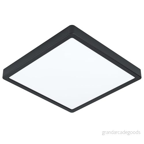 EGLO LED-taklampa Fueva 5 – 28,5x28,5 cm – Svart 9002759992576