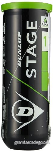 DUNLOP tennisboll, Stage 1, grön (svart), 3 bollar 45566167859