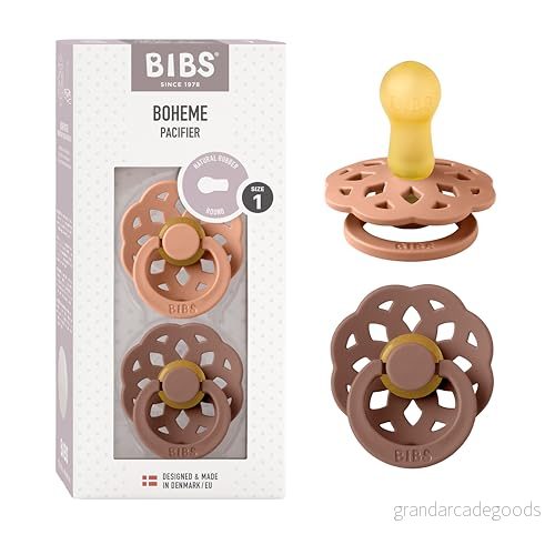 BIBS Boheme Napp 2 pack Latex Stl 1 Rund, Peach/Woodchuck 5713795229260