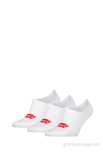 Levi's High Cut Batwing Logo Recycled Cotton 3-pack Ankelsockor, Storlek 43–46, Vit 8720245507134