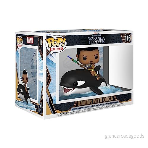 Funko Pop! Ride Super Deluxe: Black Panther: Wakanda Forever Namor with Orca vinyl samlarfigur presentidé officiella handelsvaror leksaker för barn och vuxna filmfans 889698667210