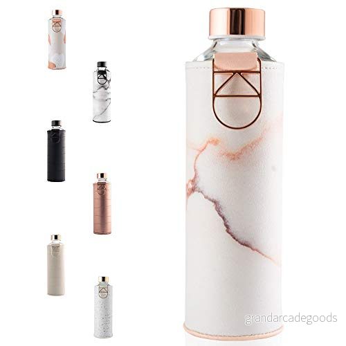 EQUA glasflaska Mismatch med metallhandtag, för vuxna, unisex, rosa/vit, 750 ml 3830054681460