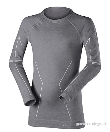 FALKE Funktionströja långärmad tröja ull tech ny barn svart grå ventilerande underkläder för sport mycket varma snabbtorkande kalla till temperaturer 1 st 4043874259170