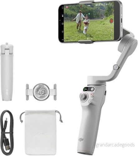 DJI Osmo Mobile 6, 3 axlig kardanupphängning, motivspårning, teleskoppinne, portabel och hopfällbar, upphängning för Android iPhone, stabilisator Vlogging, YouTube TikTok Video, Platinum Gra 6941565965387