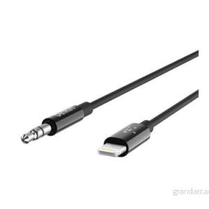Belkin Lightning till hörlursuttag kabel hane mini phone stereo 3.5 mm 91.4 cm svart 745883757251