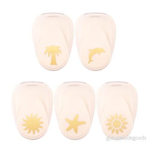 Vaessen Creative Stanzer Set motivstansare sommar 5 stycken lerpapper och pysselmaterial upp till 250 g/m² för pyssel med papper scrapbooking 8716052240395