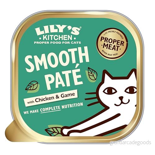 Lily's Kitchen Naturlig vuxen våt kattmatbrickor jägarens hotpot kyckling och spel slät paté kompletta kornfria recept (19 brickor x 85 g) 5060184243469