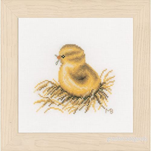Lanarte siffertemönstrad kyckling Aida korsstygn, bomull, flerfärgad, 13 x 0,3 cm 5413480546381