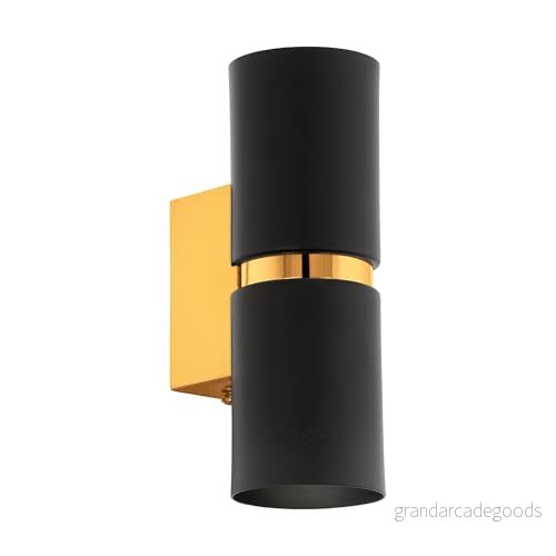 Eglo Passa Vägglampa 2L Rund Svart/Guld 9002759953645