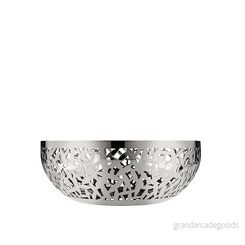 Alessi Kaktus dekorerad fruktskål, 18/10 rostfritt stål, spegelpolerad, 21 cm 8003299899371
