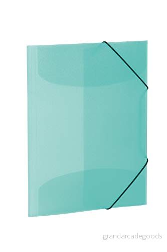 Herma 19584 samlarmapp DIN A3 Genomskinlig turkos av stabil plast, tvättbar och slitstark, med 3 innerfickor, gummikappa, hörnnyckelmappa, 1 teckenmapp för barn 4008705195843