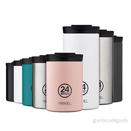 24 Bottles Resemugg rese och kontorstermomugg 350 ml/600 ml, 100% lufttät för kaffe te (varm i 6 timmar kall), ekologiska vattenflaskor rostfritt stål med italiensk design 8051513926907