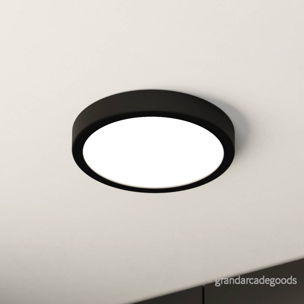 EGLO LED taklampa Fueva 5 IP44 3000K svart Ø21cm 9008606245352