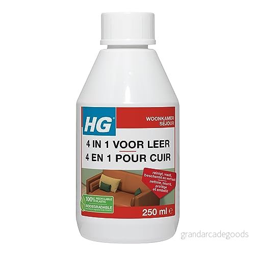 HG 4 i 1 för läder, högkvalitativ rengöring äkta läder och konstläder, läderbalsam återställning utfodring av mjuka möbler tillbehör, effektiv läderrengöring 250 ml 8711577189839