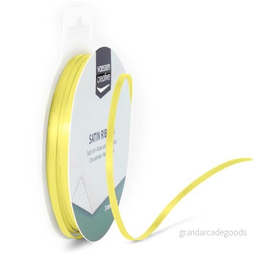Vaessen Creative Satinband, tyg, pastellgul, 3 mm 8716052232536