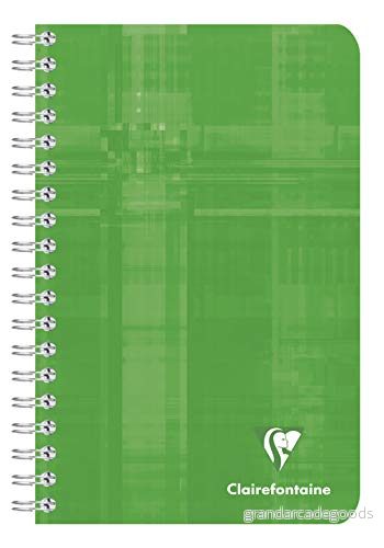 Clairefontaine 8606C förpackning med 5 anteckningsböcker spiralbindning, 11 x 17 cm, linjerad, 90 g, ark, blandade färger, 1 pack 3663619013037