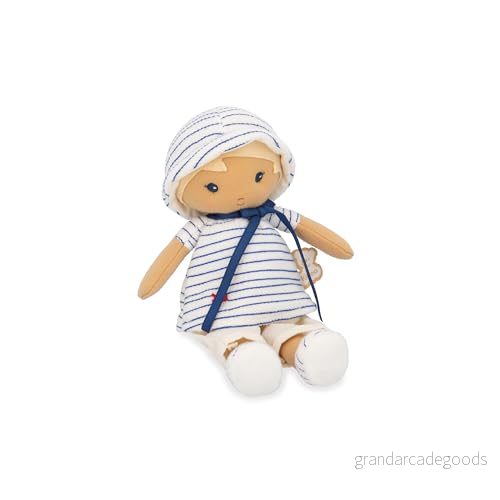 KALOO Tendresse Min första tygdocka Eli 25 cm stor docka matrosstil vacker presentförpackning personligt band från födseln, K200012 3666502000121
