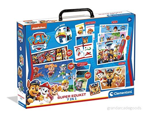 Clementoni - 18112 Super Edukit 7 I 1 Supervalparna (3 Pussel På 30, 48 Och 60 Stycken, 6 Kuber, Ett Memo, En Domino Frågesport) 3 Års Pedagogiskt Spel Tillverkad Italien 8005125181124