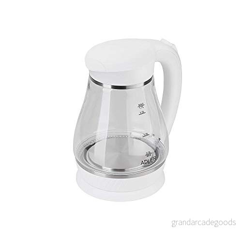 Adler vit vattenkokare tillverkad av glas med kapacitet på 1,7 liter och 2 000 W Power AD 1274 5902934830966