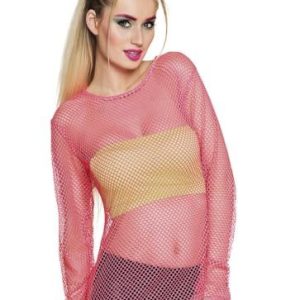 Boland Fisknätsskjorta, storlek M/L, för kvinnor, sexig topp, disco, fest, kostym, karneval, temafest, Neonrosa, M L 8712026019356 Boland Fisknätsskjorta, storlek M/L, för kvinnor, sexig topp, disco, fest, kostym, karneval, temafest, Neonrosa, M L 8712026019356