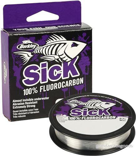 Berkley Sick Fluorkarbonledare, fiskelina, snabbt sjunkande osynlig rovdjur fiskelina för sötvatten och saltvatten havsfiske, abborre, zander, öring, klar, 0,40 mm 12,6 kg 12,2 50 m 54 yd 28632982778