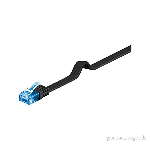 Goobay 96389 CAT 6 A U/UTP platt anslutningskabel, svart, 20 m längd 4040849963896